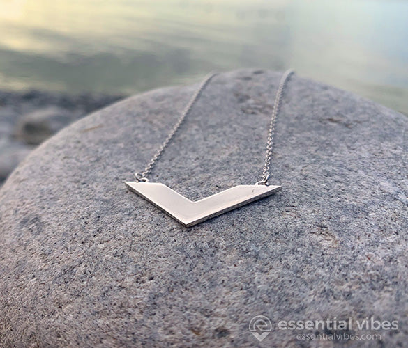 Sterling Silver V Necklace (charged with Earth Frequency) – Essential Vibes  Tech